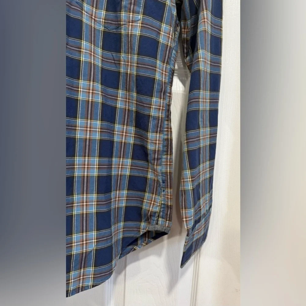 J. Crew Navy and Multicolor Plaid Shirt